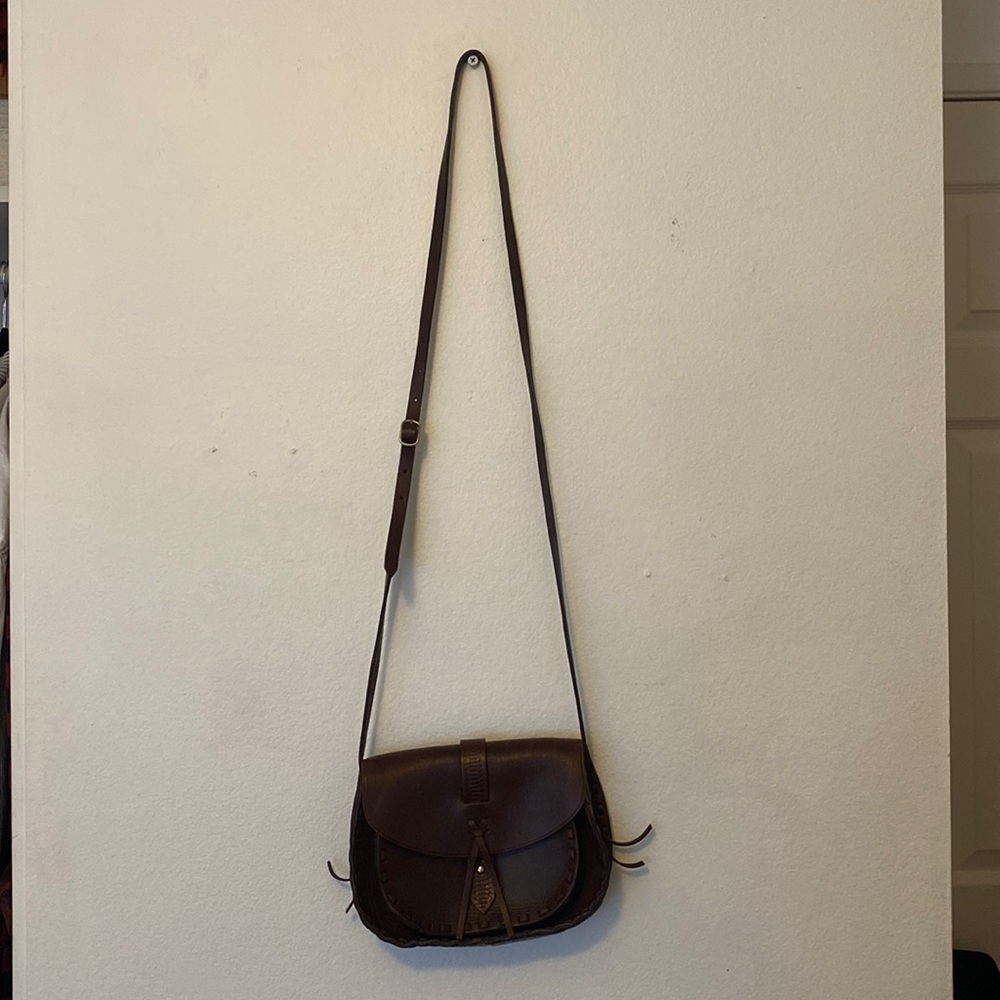Dark brown real leather madewell crossbody